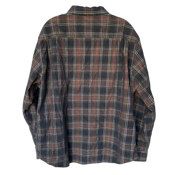 Carbon 2 Cobalt Mens Dark Plaid Corduroy Long Sleeve Button Down Shirt size XL - Picture 4 of 7